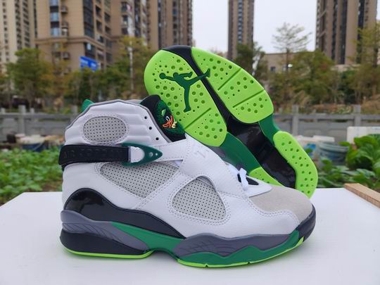 Air Jordan 8 “Oregon” PEs Grey Green Black Men's Basketball Shoes AJ8 Sneakers-21 - Click Image to Close